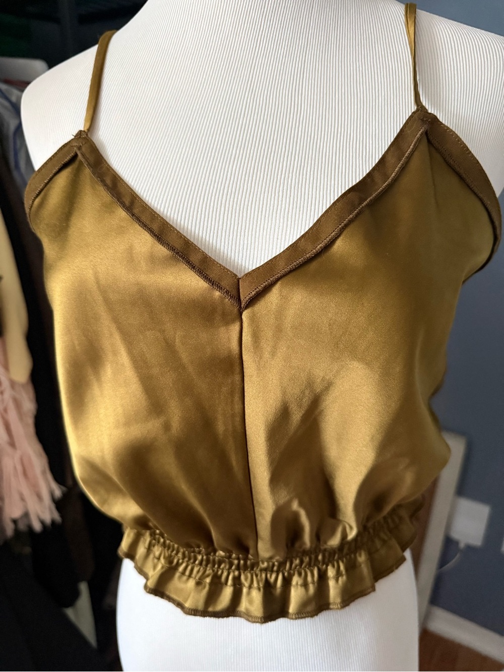 Zara satin  Olive Cami Top